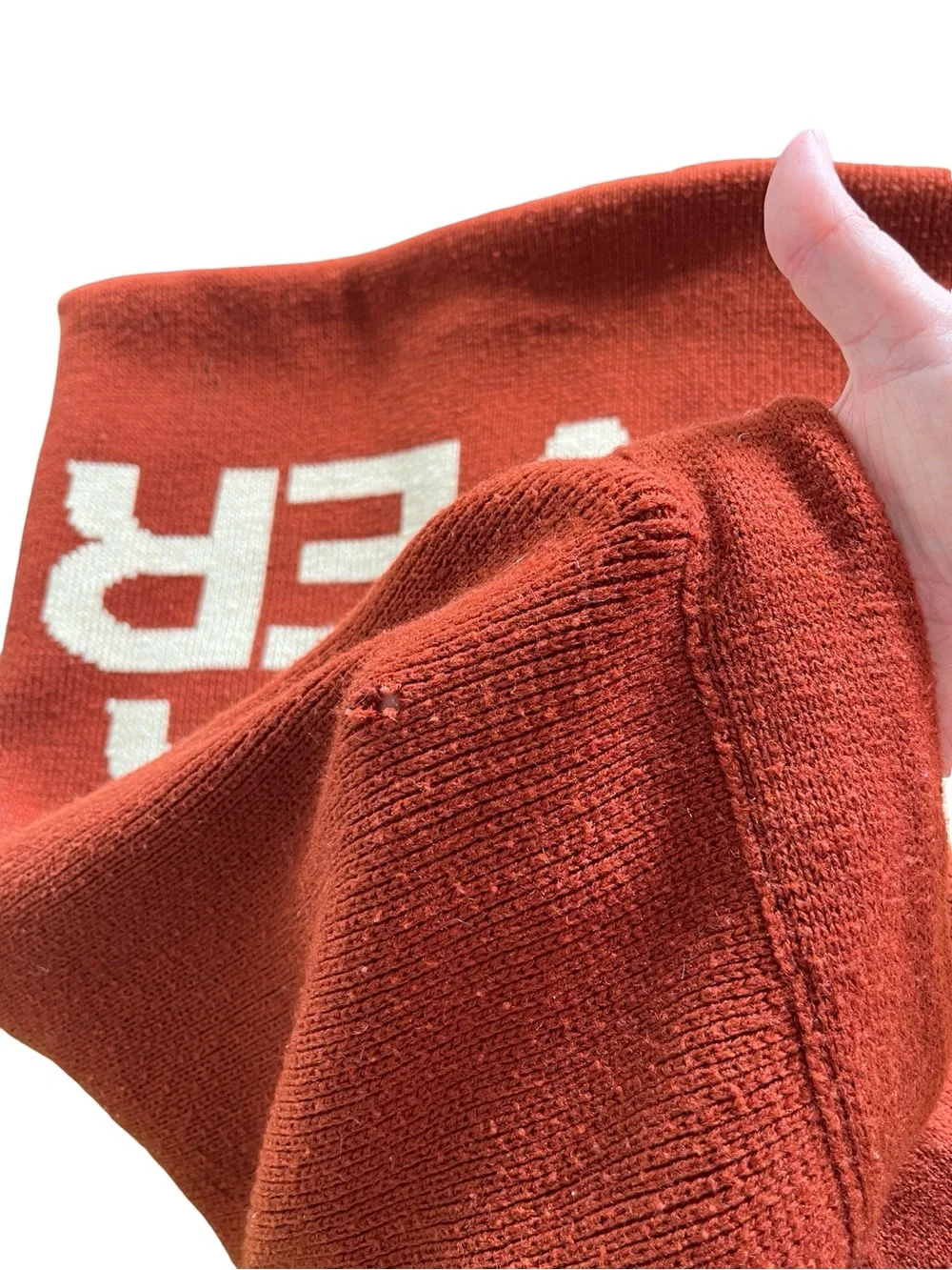 Vintage 70s Cover Your Lover Afghan Throw Blanket Novelty Knit Burnt Orange
